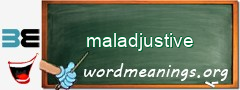 WordMeaning blackboard for maladjustive